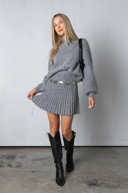 Ryvea™ Pleated Knit Skirt Set