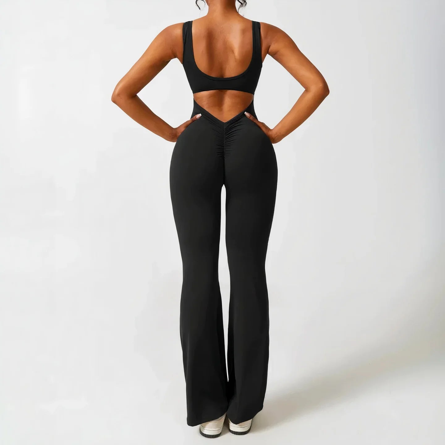 V Back Flared Jumpsuit