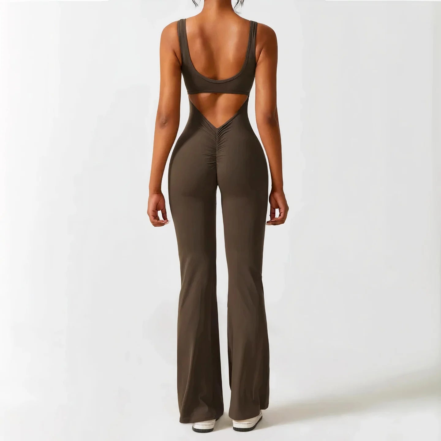 V Back Flared Jumpsuit